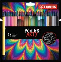 Opakowanie Flamastry Pen 68 Arty etui 24 kolory STABILO
