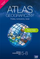 Okładka książki Geografia atlas polska kontynenty świat klasy 5-8 szkoła podstawowa 66850
