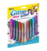 Opakowanie Klej Glitter Glue classic 10 kolorów blister AMOS