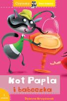 Okładka książki Kot Papla i babeczka. Czytamy bez mamy. Poziom 1