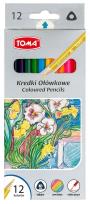 Opakowanie Kredki ołówkowe trójkątne 12 kolorów TOMA