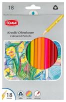 Opakowanie Kredki ołówkowe trójkątne 18 kolorów TOMA