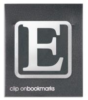 Opakowanie Metalowa zakładka - Litera E Clip-on