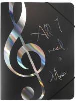 Opakowanie Teczka- All I Need Is Music srebrna