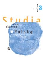 Okładka książki Studia nad dawną Polską T.3