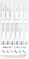 Opakowanie Cienkopis 2 Lines 6 kolorów TOMA