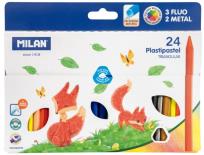 Opakowanie Kredki świecowe Pastipastel trójkątne 24 kol MILAN