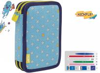 Opakowanie Piórnik 2 poz. z wyprawką Kickflip niebieski MILAN