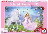 Opakowanie Puzzle 100 Księżniczka i jednorożec G3