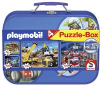 Opakowanie Puzzle 2x60 + 2x100 w walizce Playmobil niebieski