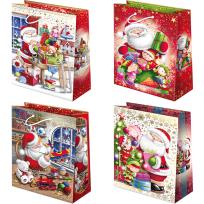 Opakowanie Torebki ozdobne święta T2L set S25 Mikołaje białe