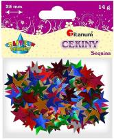 Opakowanie Cekiny 25mm gwiazdki mix kolorów 14g