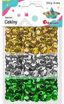 Opakowanie Cekiny 8mm zestaw metaliczny 3 kolory
