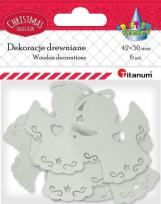 Opakowanie Drewniane anioły ażurowe 6szt