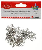 Opakowanie Drewniane płatki śniegu samoprzylepne 12 szt