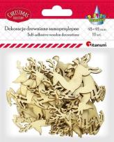 Opakowanie Drewniane renifery samoprzylepne 10szt