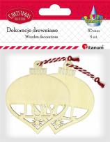 Opakowanie Drewniane zawieszki bombki ażurowe 4szt