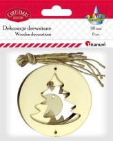 Opakowanie Drewniane zawieszki choinka 6szt