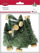 Opakowanie Drzewka plastikowe choinki z podstawką 7szt