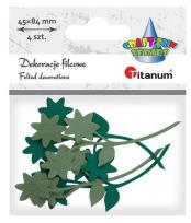 Opakowanie Filcowe kwiatki z gałązką mix 4szt