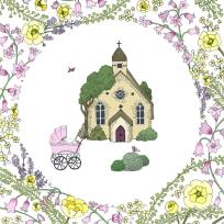 Opakowanie Karnet Swarovski kwadrat CL2406 Narodziny dziewcz.