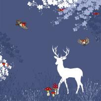 Opakowanie Karnet Swarovski kwadrat CL3407 Jeleń i ptaszki