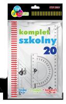 Opakowanie Komplet szkolny 20 linijka 20 cm + 2 ekierki + kątomierz