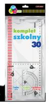 Opakowanie Komplet szkolny 30 linijka 30 cm +2 ekierki + kątomierz