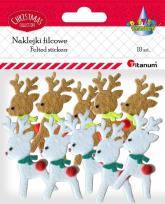 Opakowanie Naklejki filcowe 3D renifery 10szt