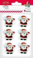 Opakowanie Naklejki papierowe 3D czapki Mikołaja 12szt