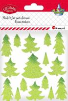 Opakowanie Naklejki piankowe brokatowe choinki mix 17szt.