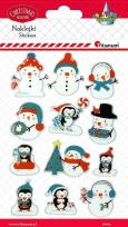 Opakowanie Naklejki wypukłe bałwanki, pingwiny 12szt.