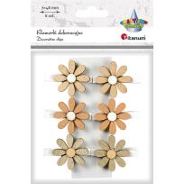 Opakowanie Ozdoba drewniana Klamerki kwiatki 6szt