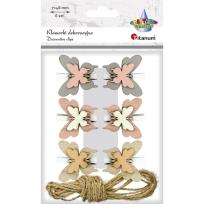 Opakowanie Ozdoba drewniana Klamerki motyle 6szt