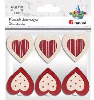 Opakowanie Ozdoba drewniana Klamerki serca 6szt