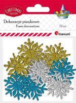 Opakowanie Piankowe śnieżynki brokatowe mix 12szt.