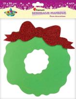 Opakowanie Piankowy wieniec z kokardą 19x20cm zielony 4szt.