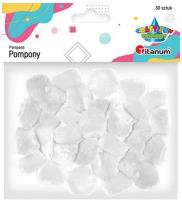 Opakowanie Pompony akrylowe 25mm białe 30szt.