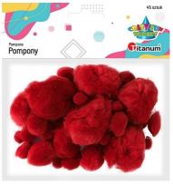 Opakowanie Pompony akrylowe czerwone 45szt.