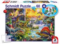 Opakowanie Puzzle 60 Dinozaury + zestaw figurek G3