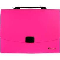 Opakowanie Teczka A4 z rączką 12 przegródek fluo różowa