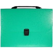 Opakowanie Teczka A4 z rączką 12 przegródek wzory zielona