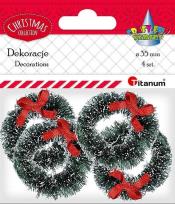 Opakowanie Wianek plastikowy 35mm zielony z kokardką 4szt.