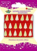 Opakowanie Wstążka materiałowa 15mm x 3m choinki