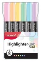 Opakowanie Zakreślacz 601 komplet 6szt Pastel MONAMI