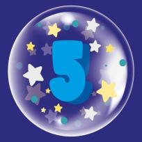 Opakowanie Balon 45cm dla chłopca cyfra 5 TUBAN