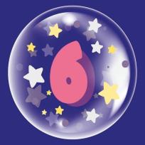 Opakowanie Balon 45cm dla dziewczynki cyfra 6 TUBAN