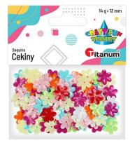 Opakowanie Cekiny 13mm wypukłe pastelowe kwiaty mix kolorów