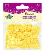 Opakowanie Cekiny 9mm okrągłe pastelowe żółte