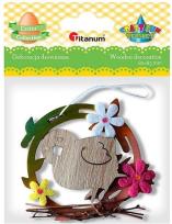 Opakowanie Drewniana zawieszka kurczaczek 80x83mm